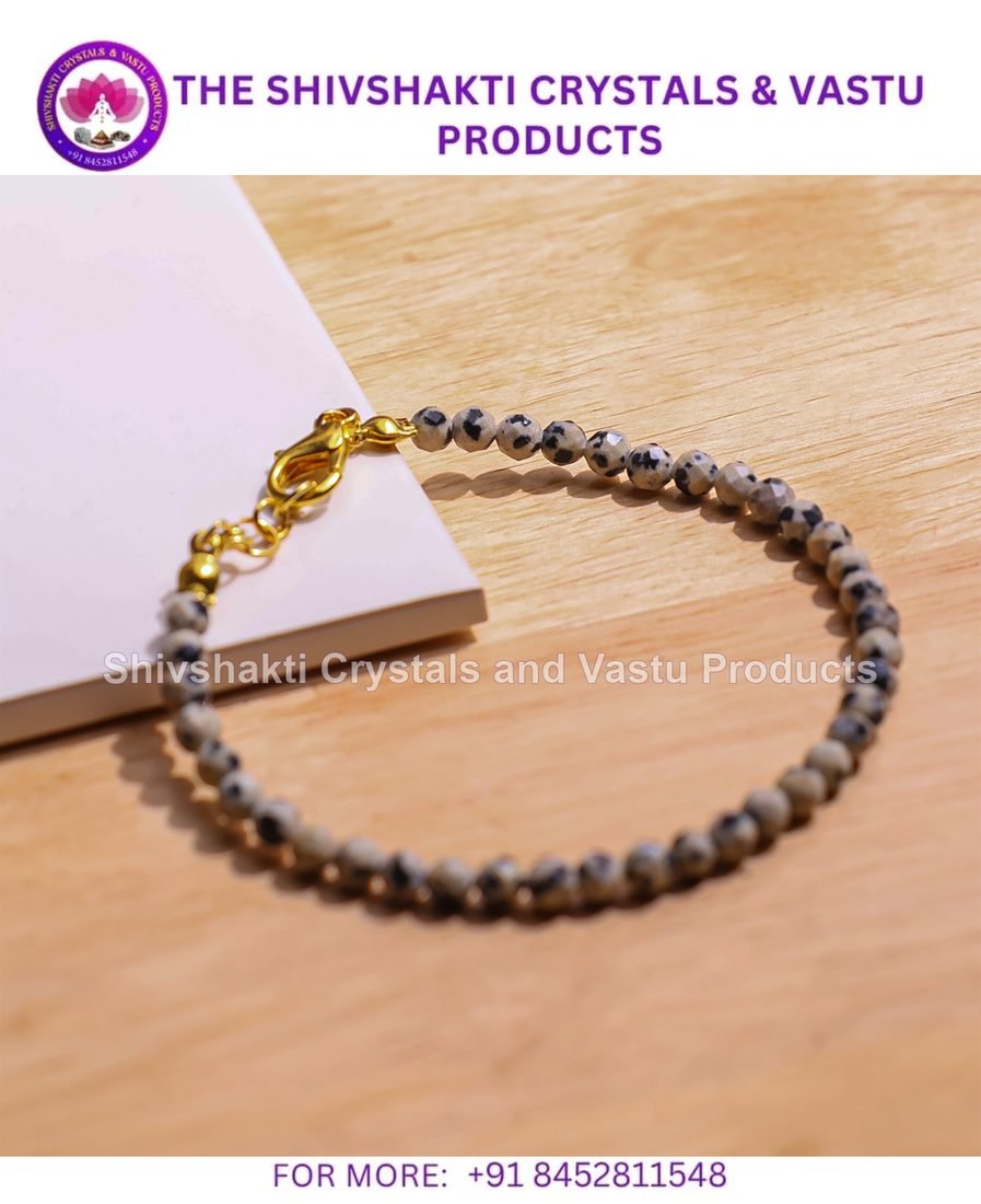 Dalmation Jasper Faceted Chain Bracelet 4mm