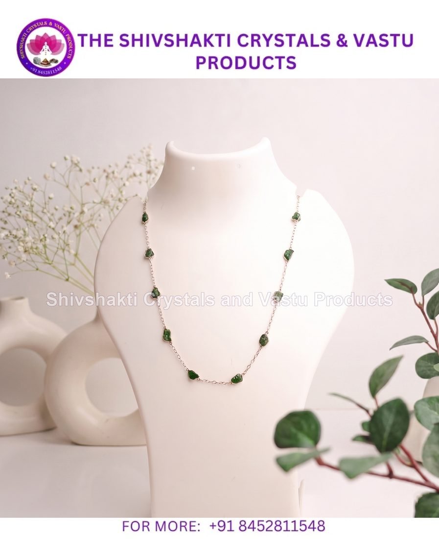 Dioptase Raw Necklace Silver