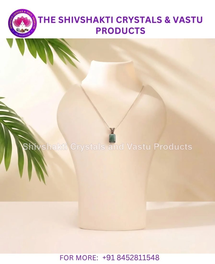 Emerald Rectangle Silver Pendant