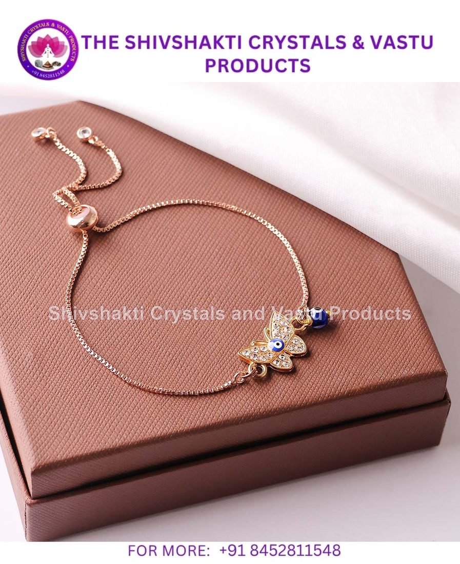 Evil Eye Diamond Butterfly Chain Bracelet