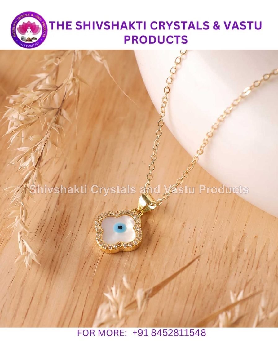 Evil Eye Golden Leaf Shape Pendant