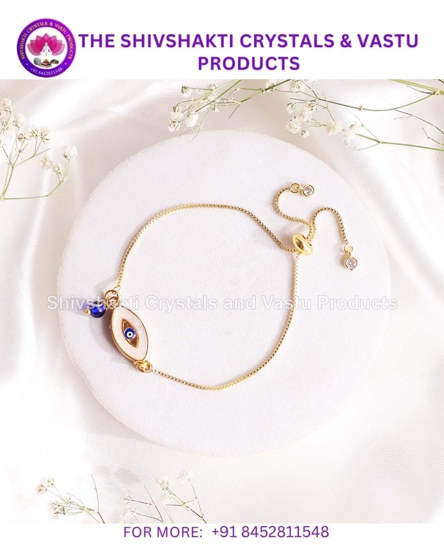 Evil Eye Mother Of Pearl Eye Shape Chain Bracelet