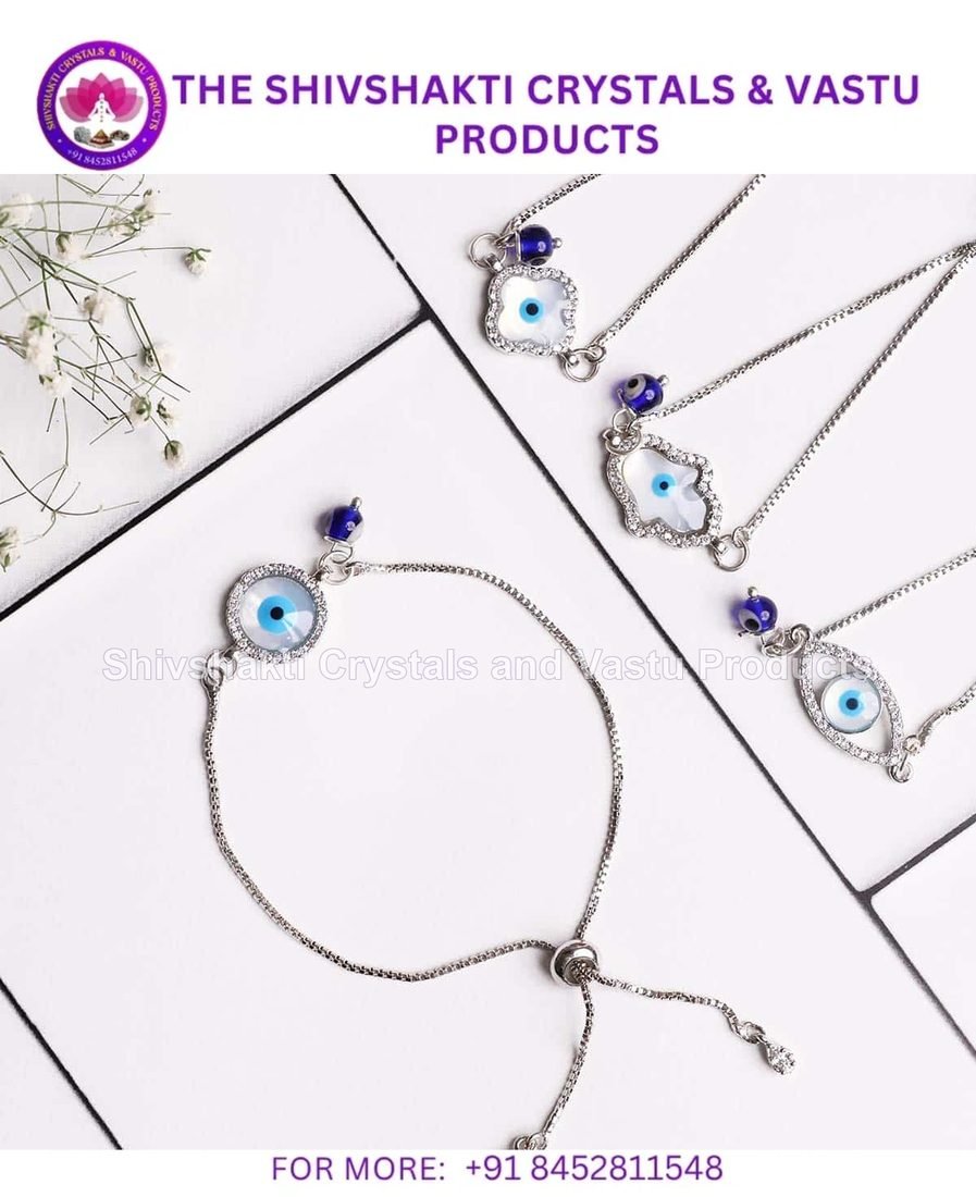 Evil Eye Pearl Charm Silver Chain Bracelet