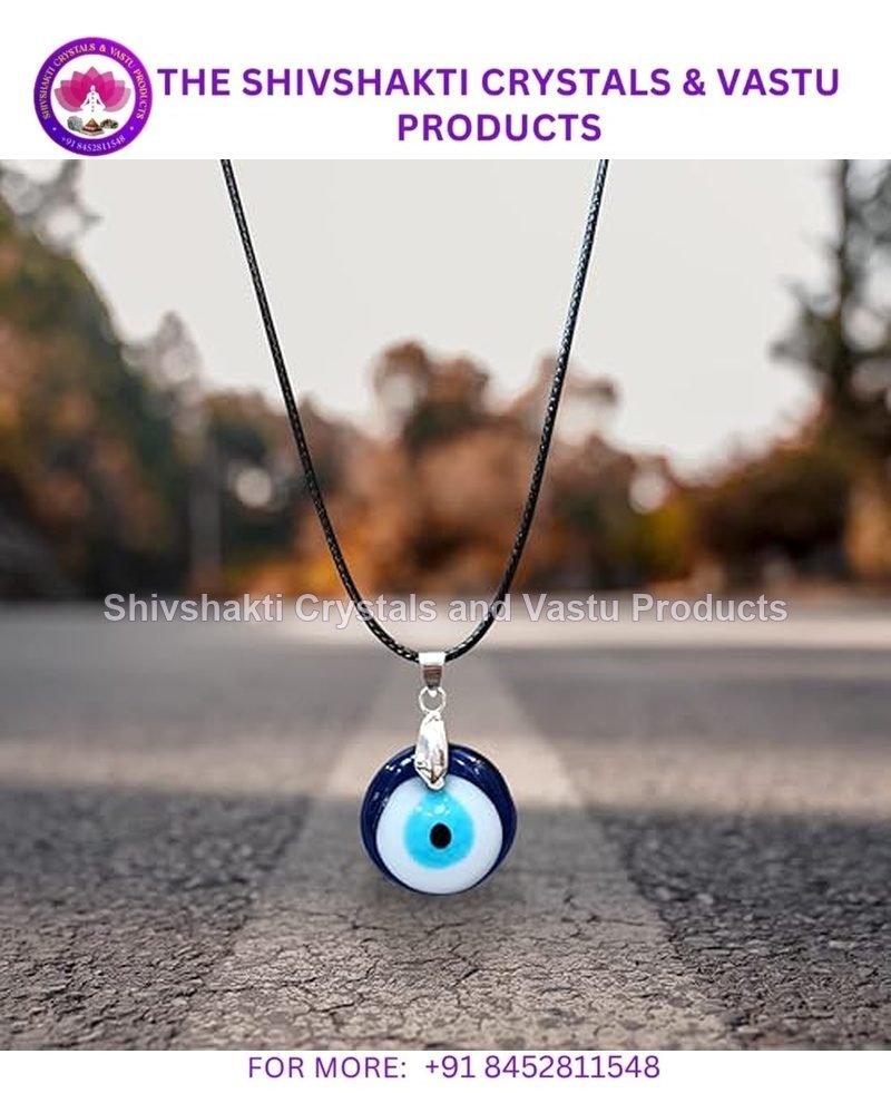 Evil Eye Round With Black Thread Pendant