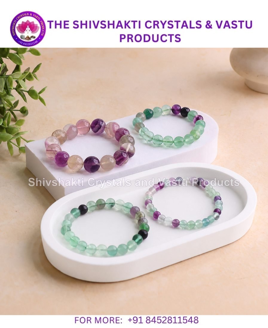 Fluorite Round Beads Bracelet