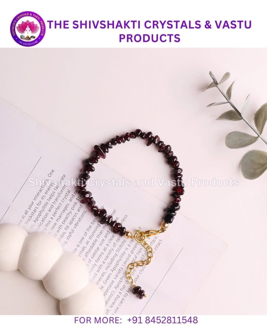 Garnet Chips Chain Bracelet