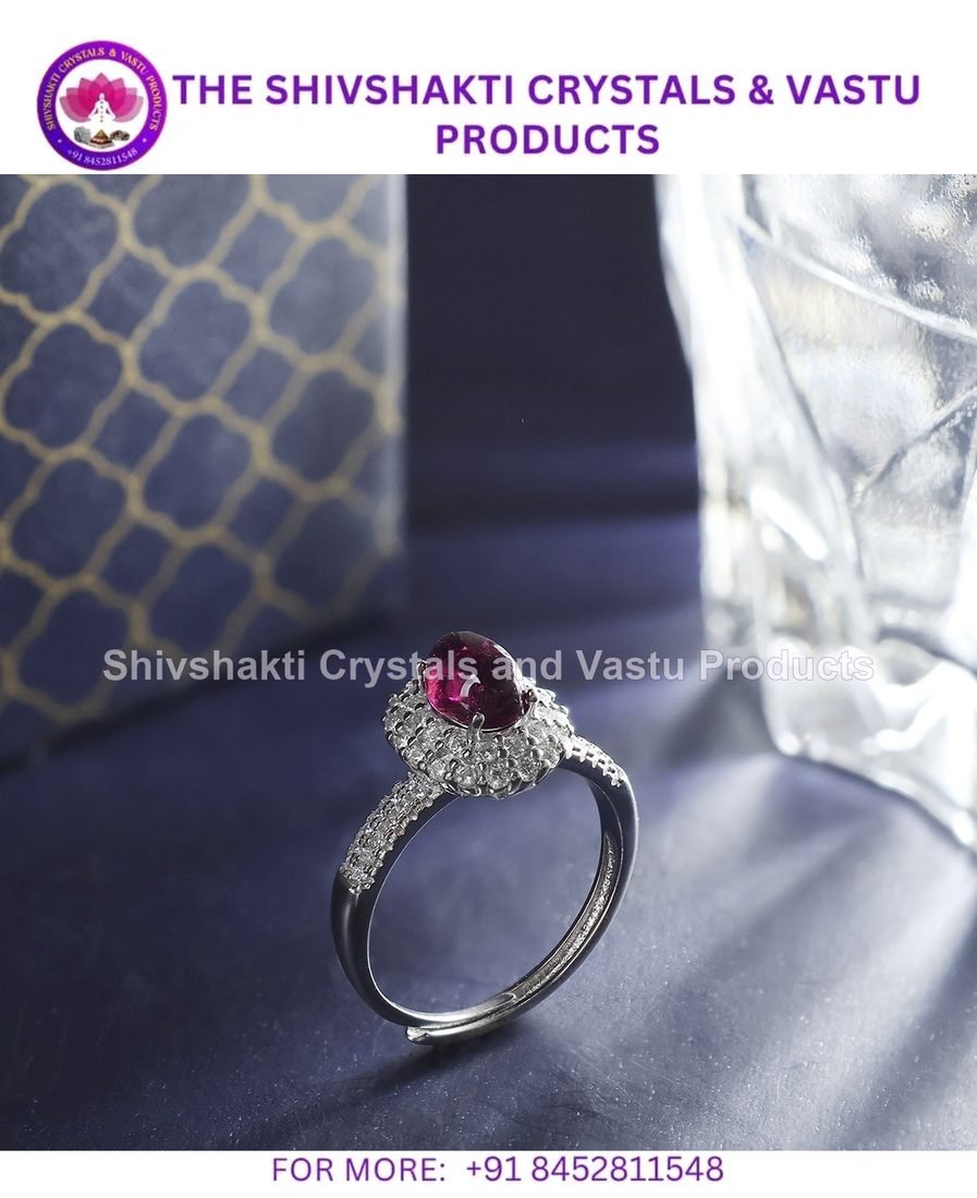 Garnet Oval Silver Ring