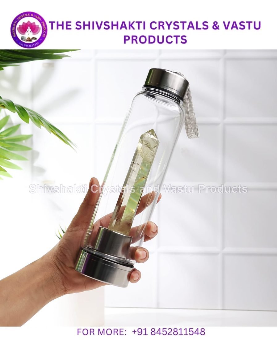 Glass Water Bottle With Citrine Pencil