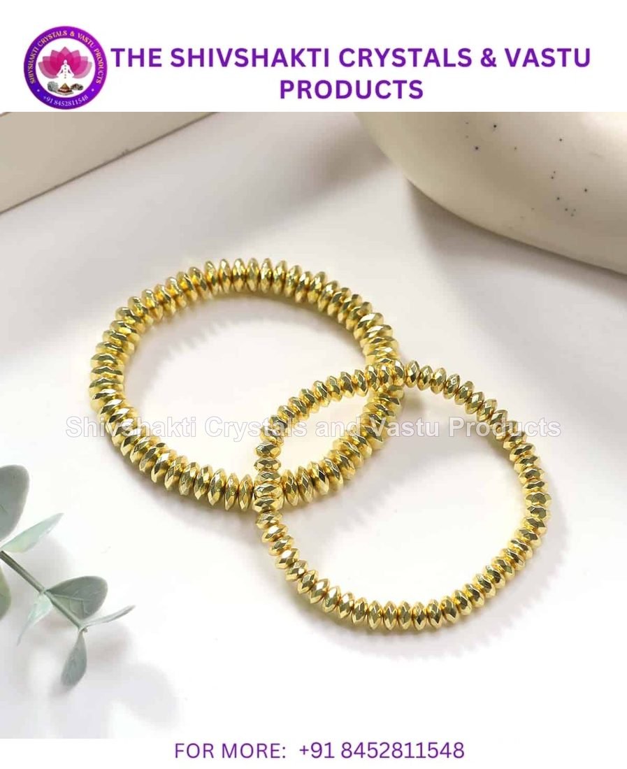 Golden Colour Hematite Bati Faceted Beads Bracelet