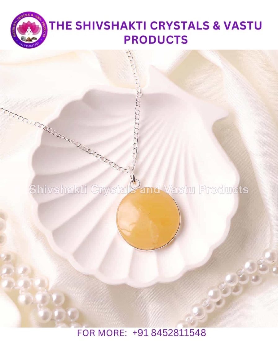 Golden Quartz Round Pendant