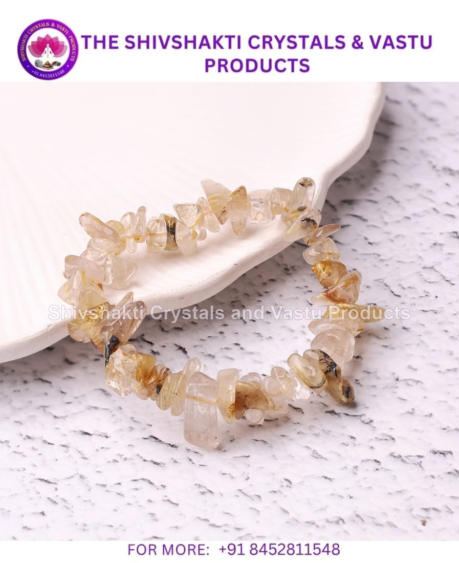 Golden Rutile Chips Stone Bracelet
