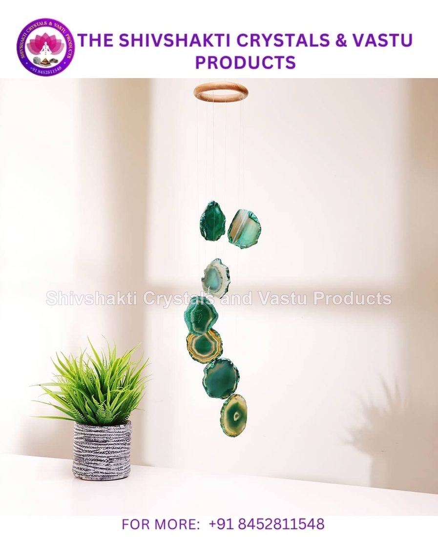 Green Agate Slice Windchime