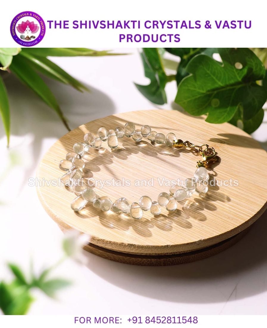 Green Amethyst Tear Drop Beads Bracelet