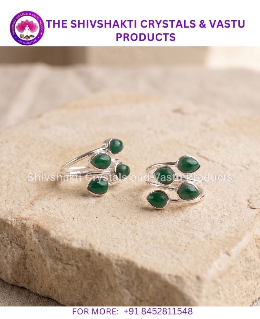 Green Aventurine 4 Stone Ring Silver