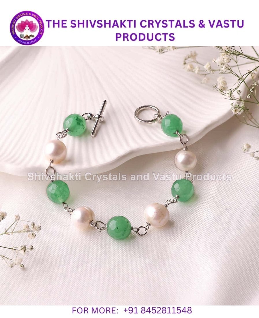 Green Aventurine Pearl Chain Bracelet