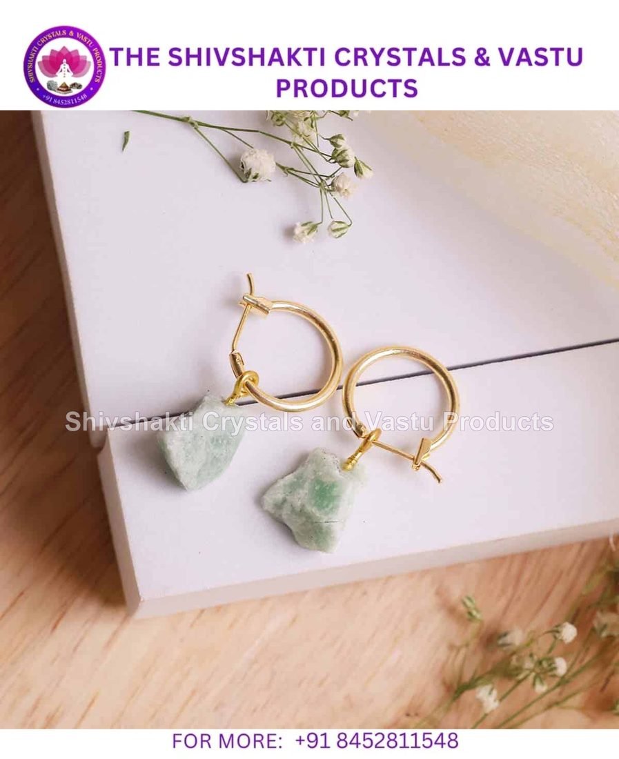 Green Aventurine Raw Hoop Earrings