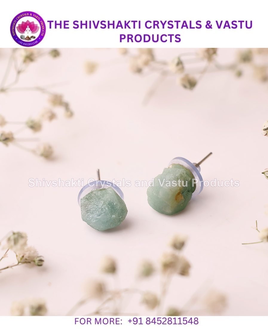 Green Aventurine Raw Stud Earrings