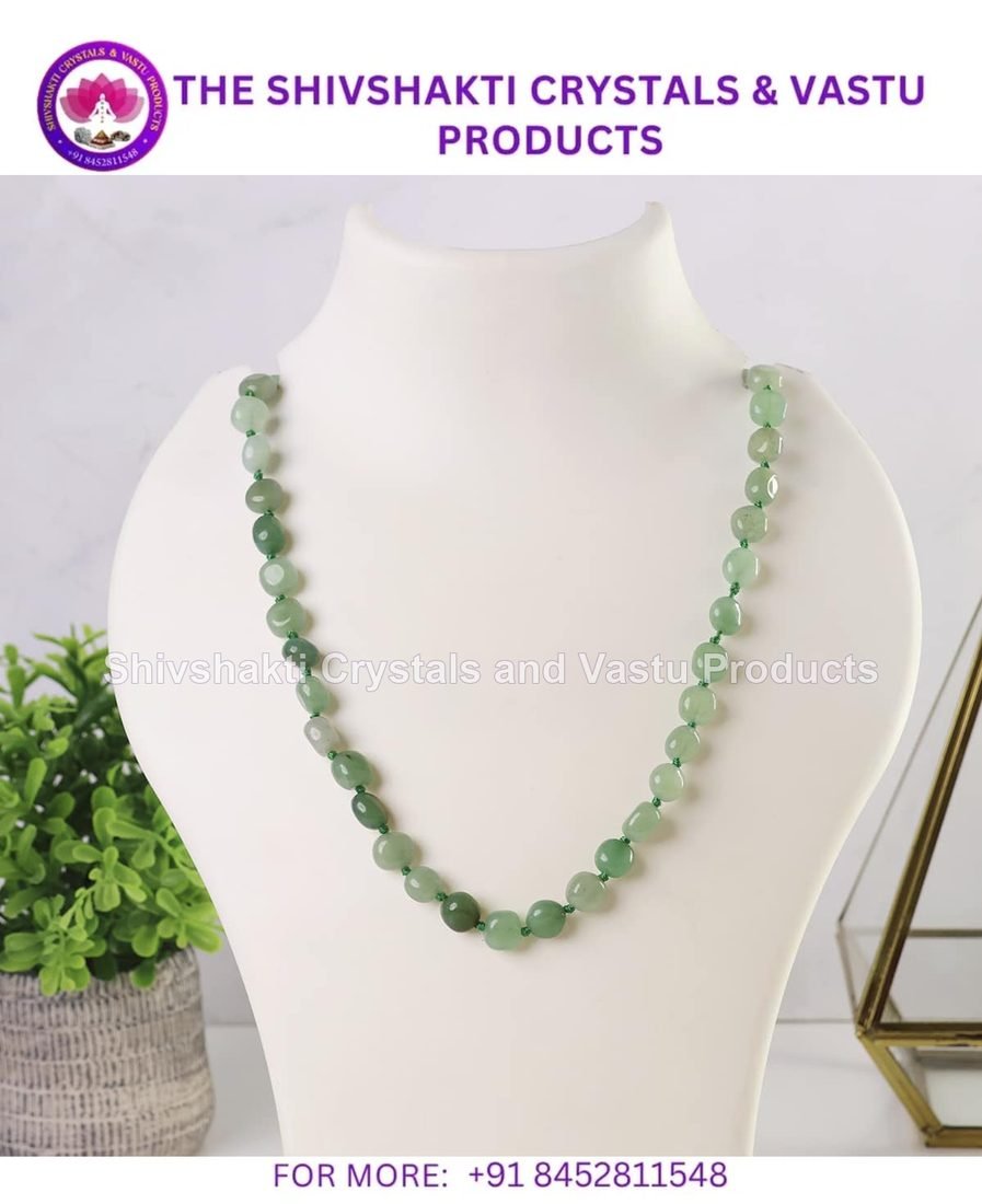 Green Aventurine Small Tumble Necklace Knotted