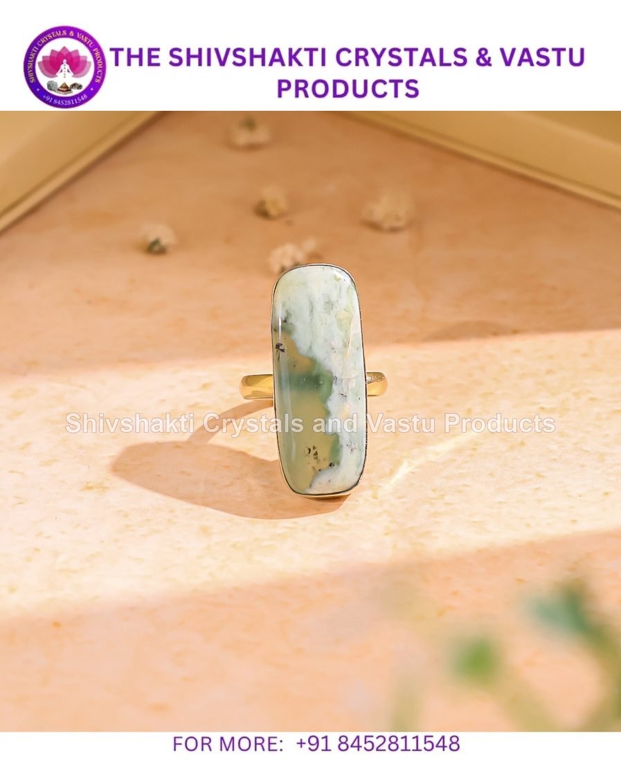 Green Fluorite Cabochon Ring