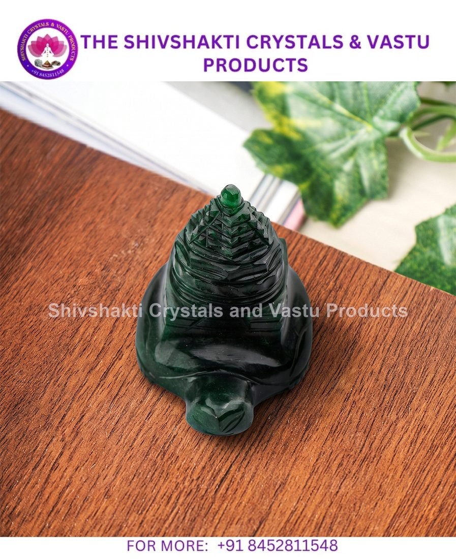 Green Jade Turtle With Shree Yantra