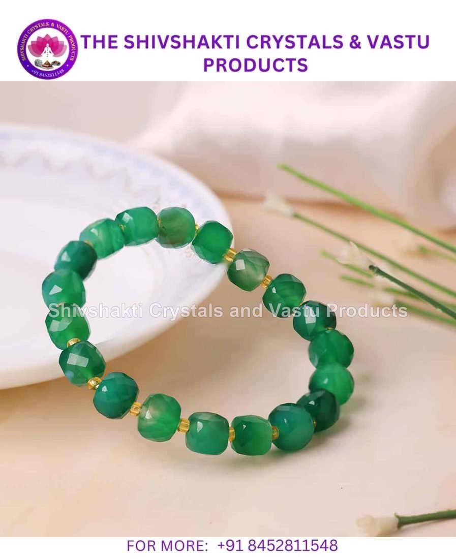 Green Onyx Box Faceted Bracelet
