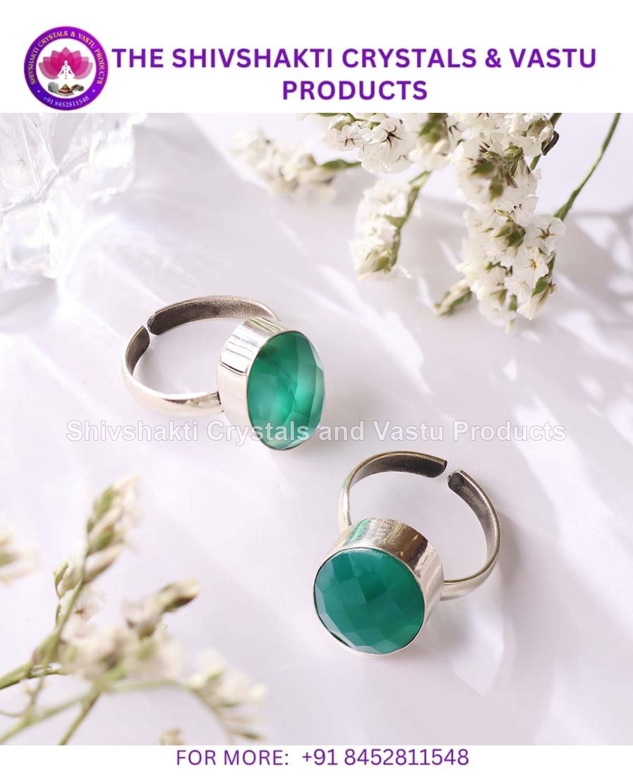 Green Onyx Faceted Ring
