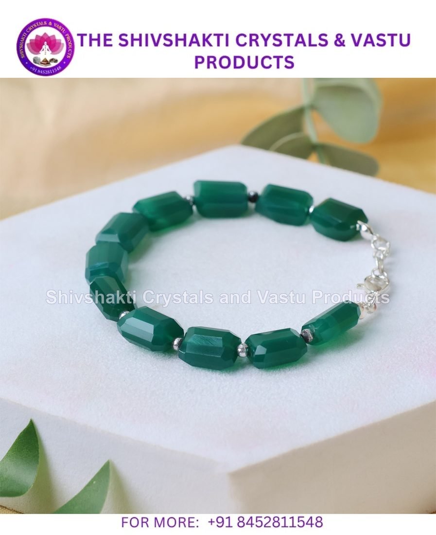 Green Onyx Faceted Tumble Bracelet