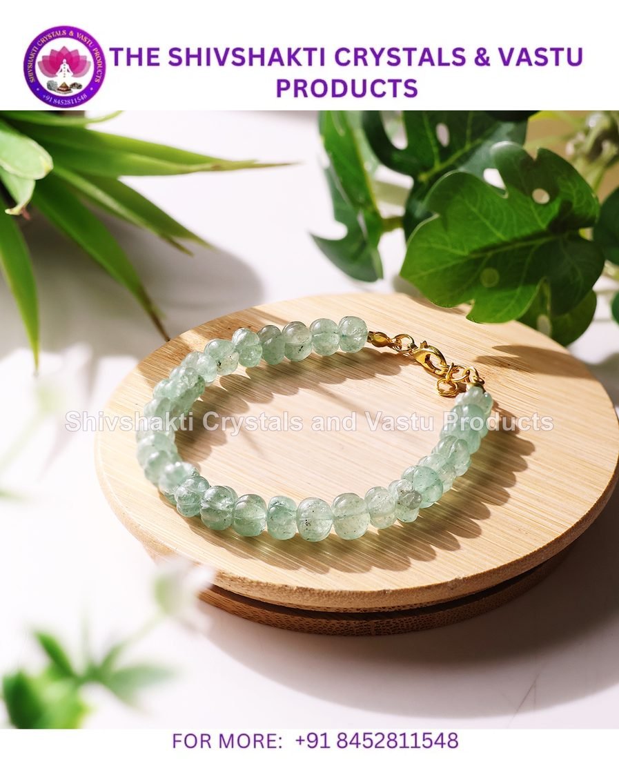 Green Strawberry Quartz Bracelet (Watermelon Shaped Beads)