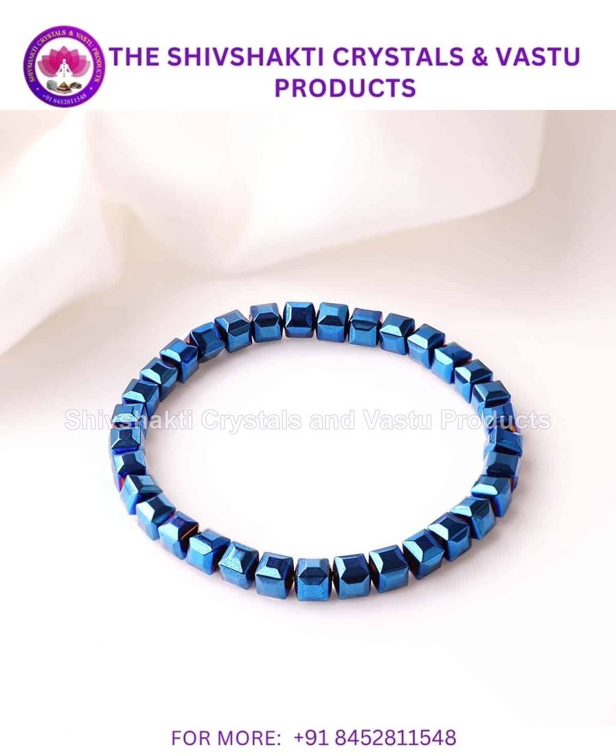 Hematite Blue Box Beads Bracelet