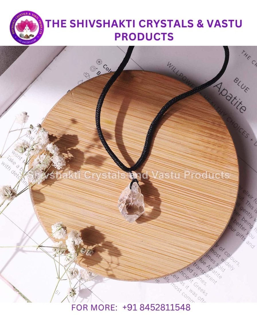 Herkimer Diamond Black Thread Pendant
