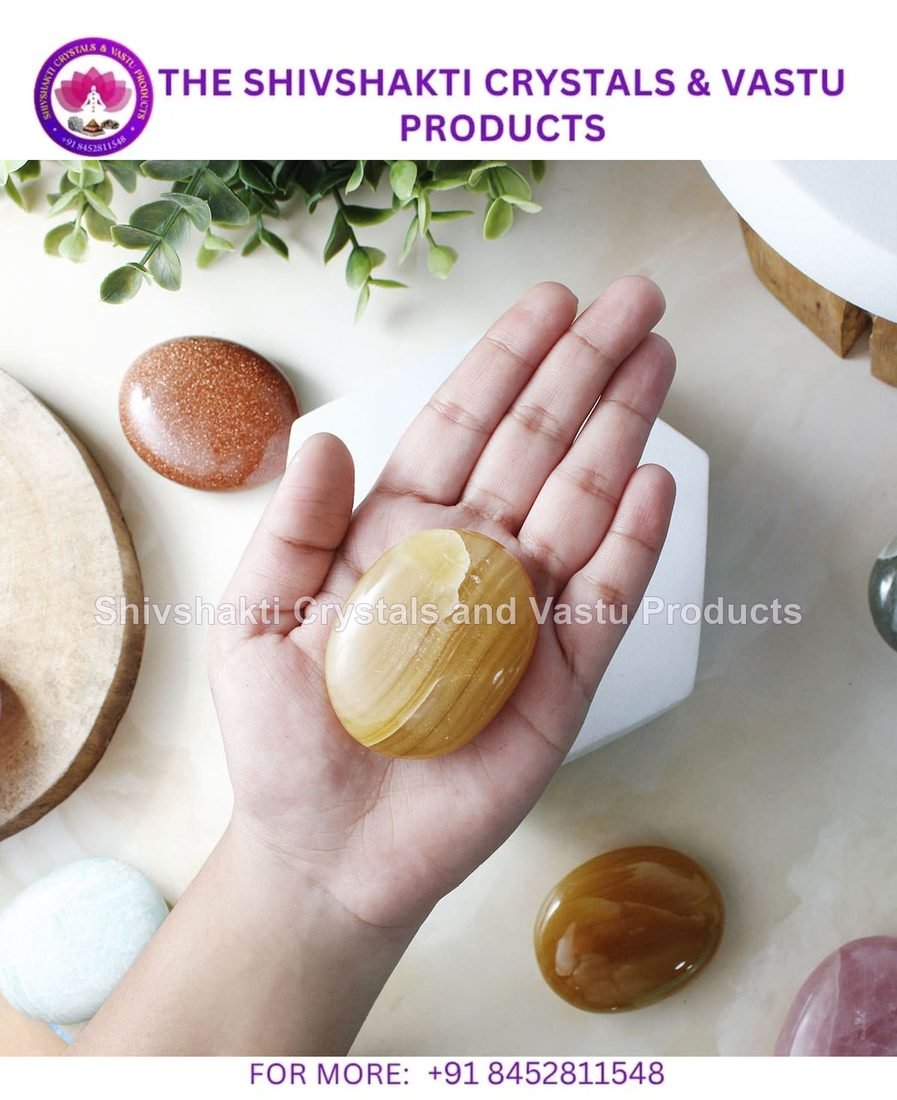 Honey Calcite Palm Stone 50-100 gms