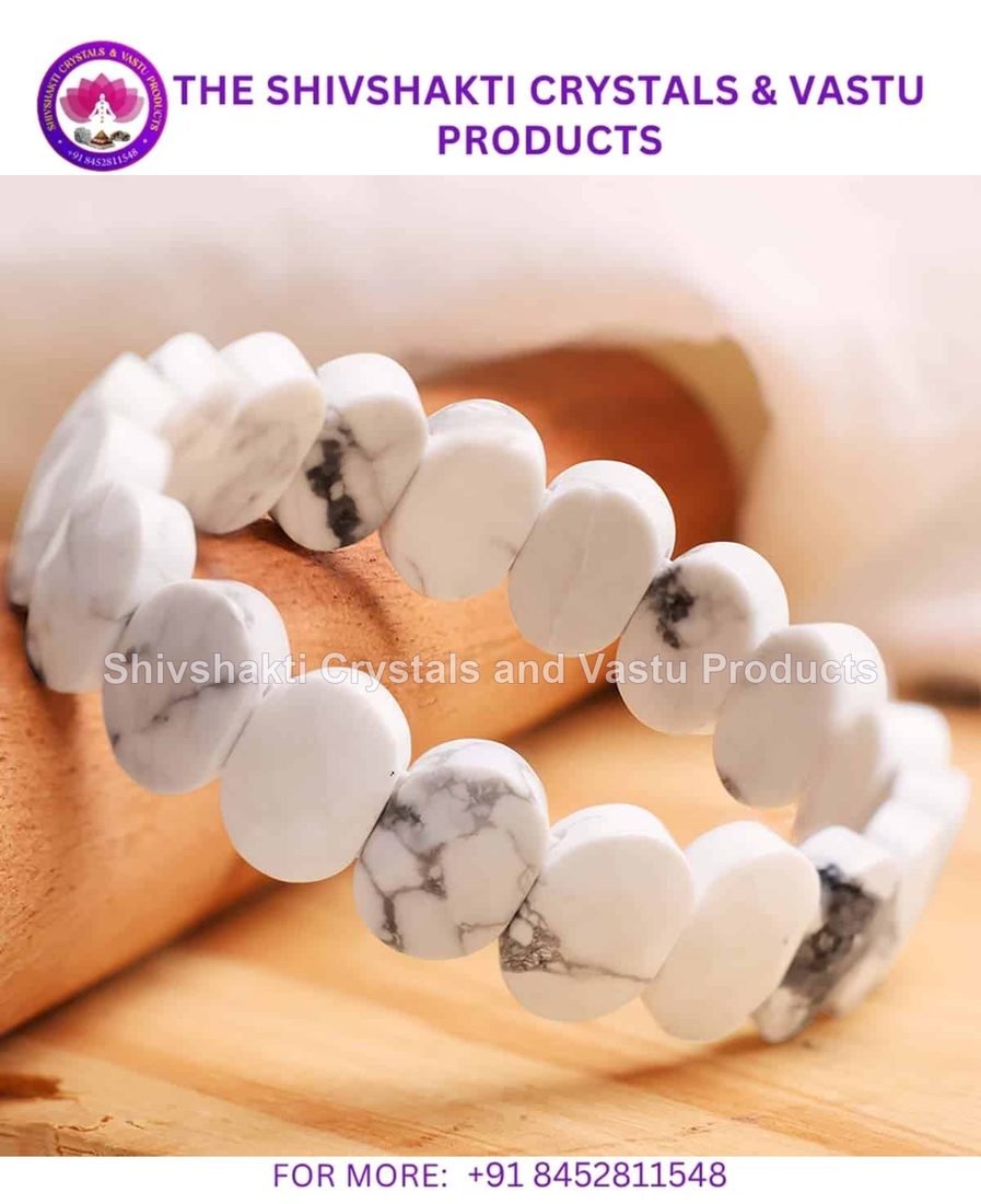 Howlite Oval Faceted Bracelet