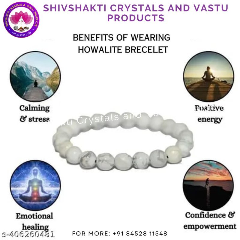 Howlite Round Beads Bracelet