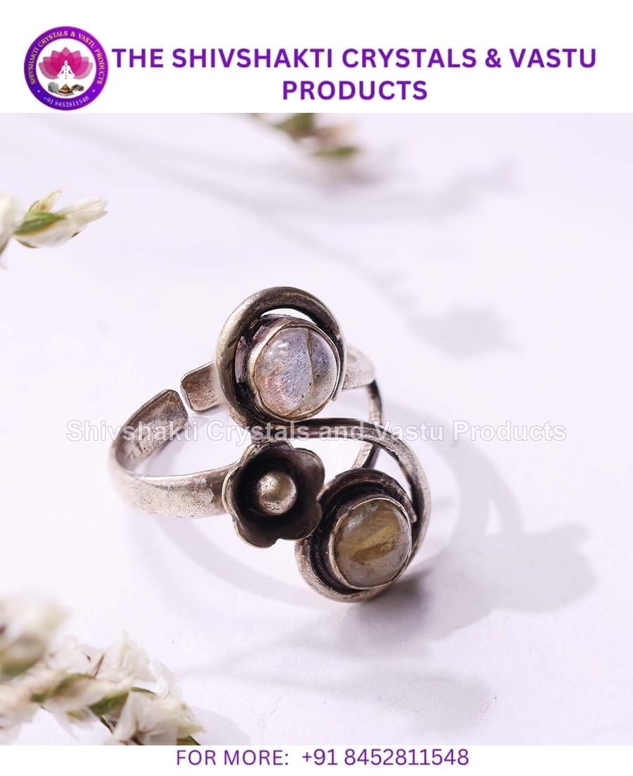 Labradorite Double Stone Small Ring