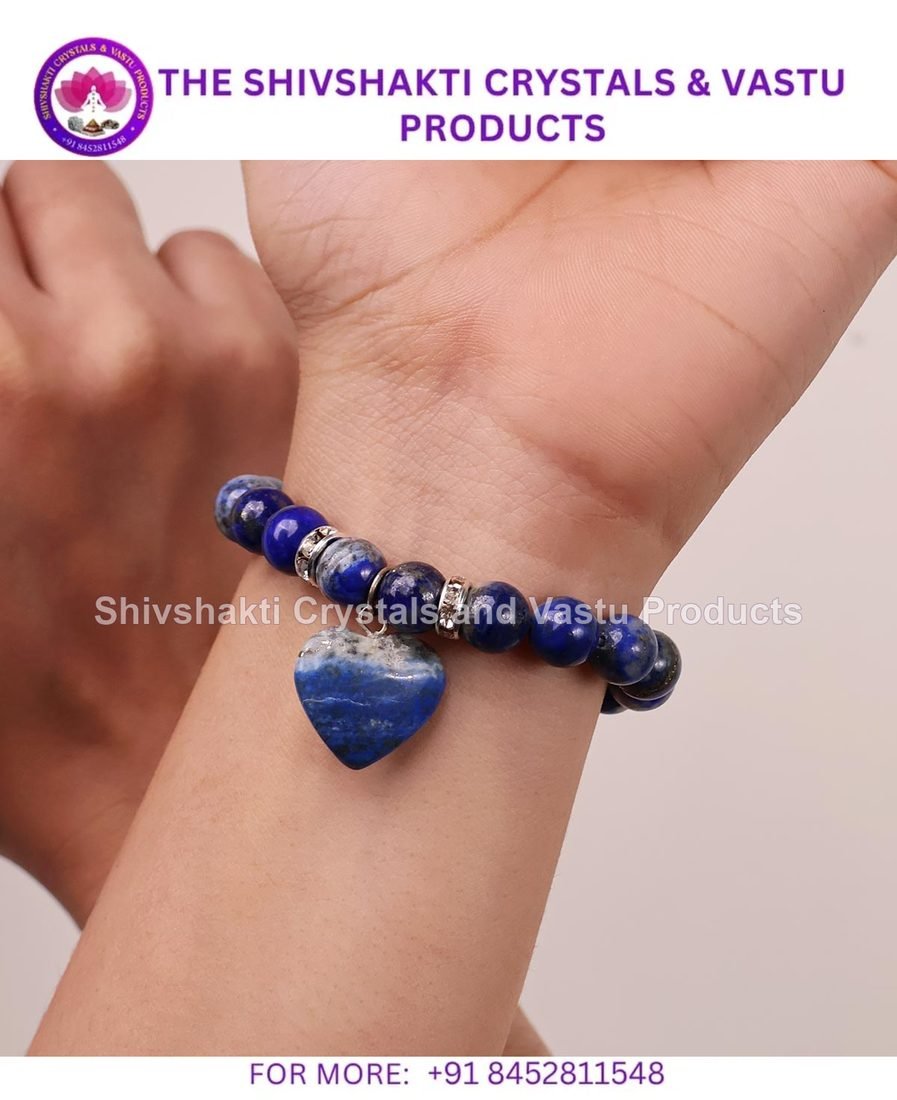 Lapis Lazuli Bracelet With Mini Heart Charm
