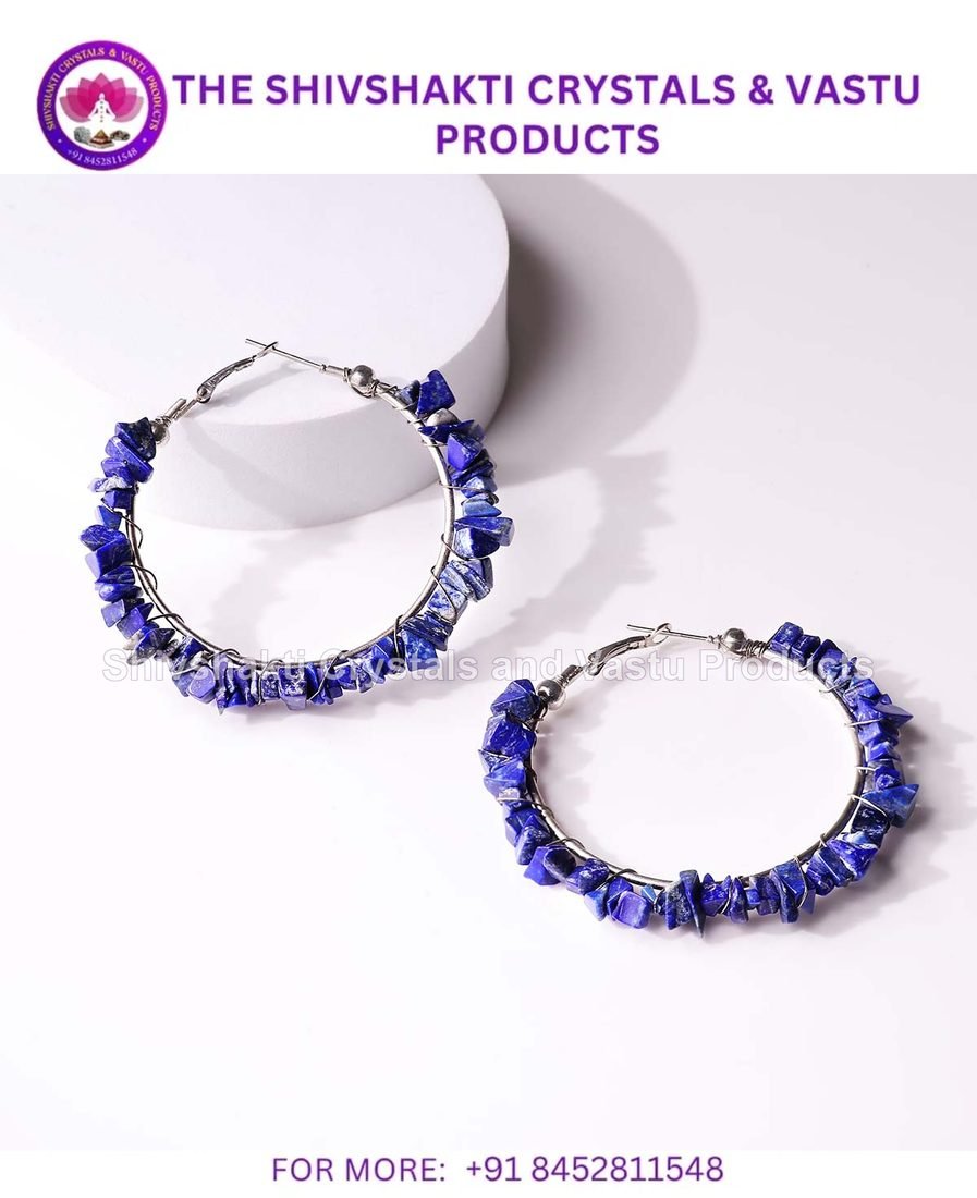 Lapis Lazuli Chips Huggie Hoops Earring