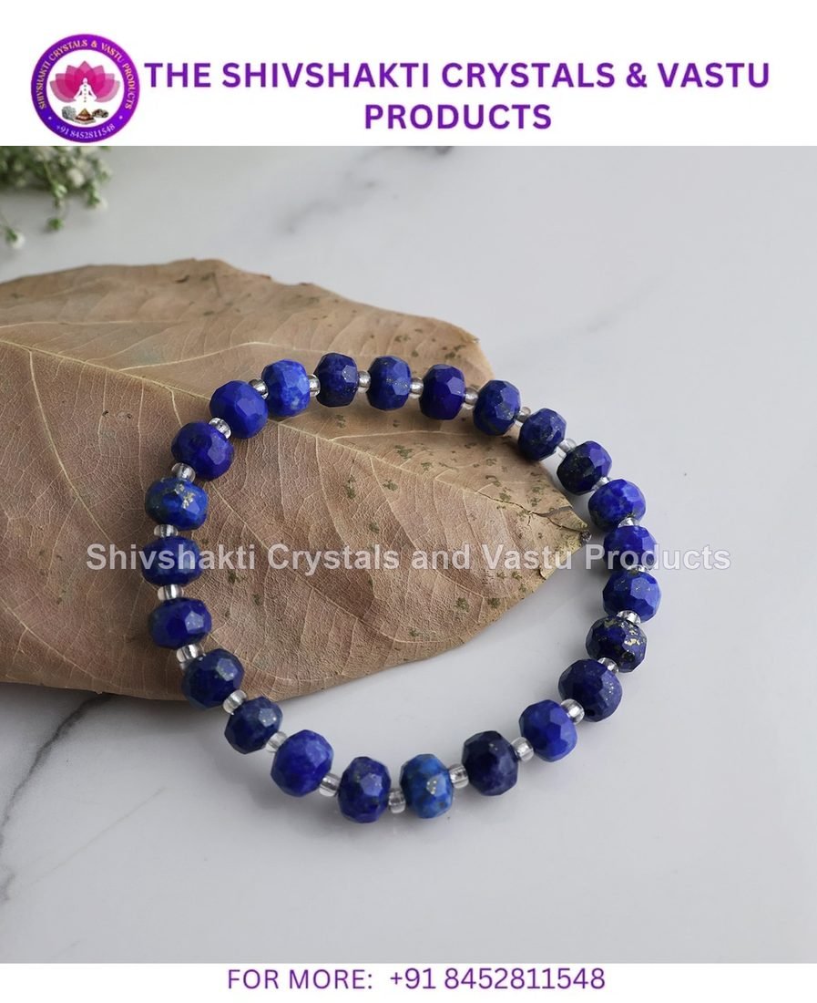 Lapis Lazuli Drum Faceted Beads Bracelet