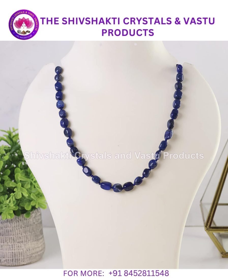 Lapis Lazuli Small Tumble Necklace Knotted