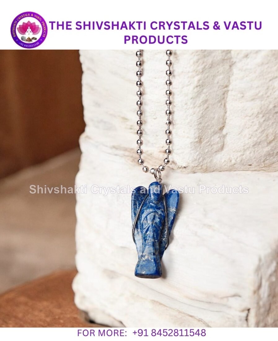 Lapis Lazuli Wire-Wrapped Angel Pendant