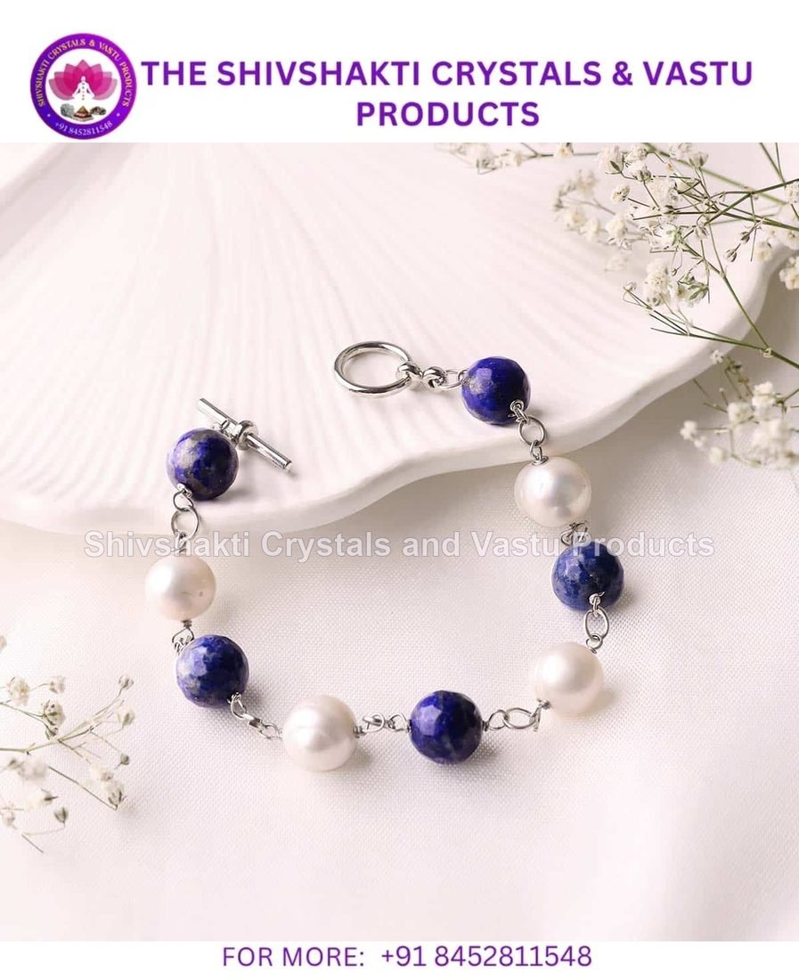 Lapis Pearl Chain Bracelet