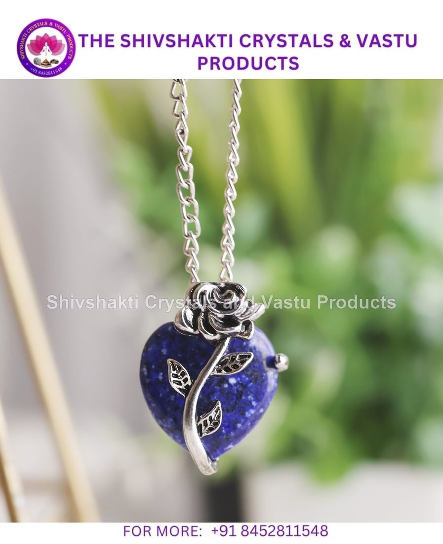 Lapis With Rose Heart Pendant