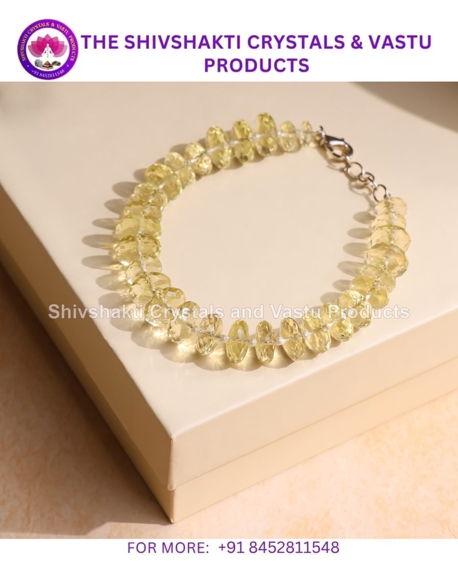 Lemon Quartz Bati Faceted Big Bracelet