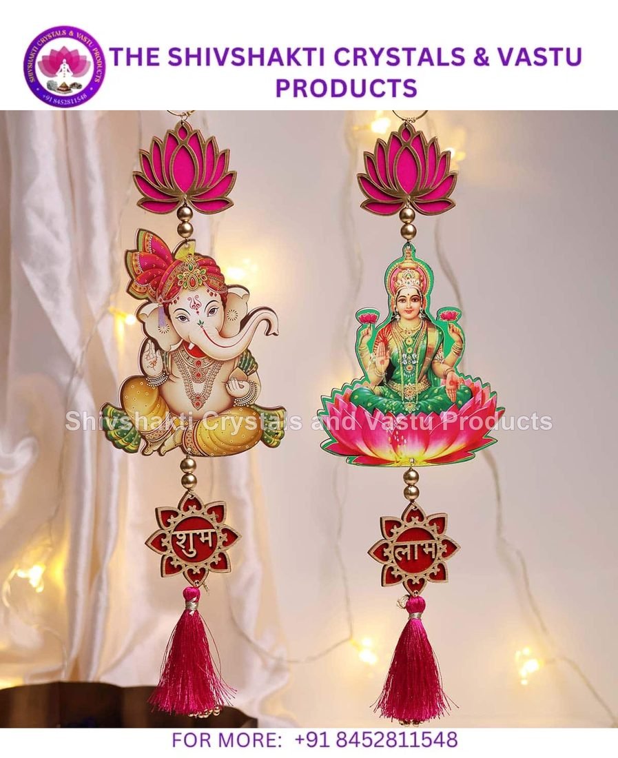 Lotus with Shubh Labh Lakshmi Ganesh Door Hanging