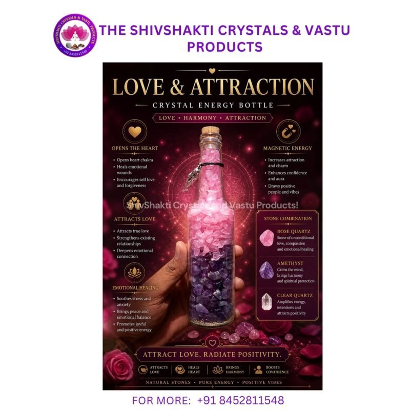 Love and Attraction Crystal Energy Bottle