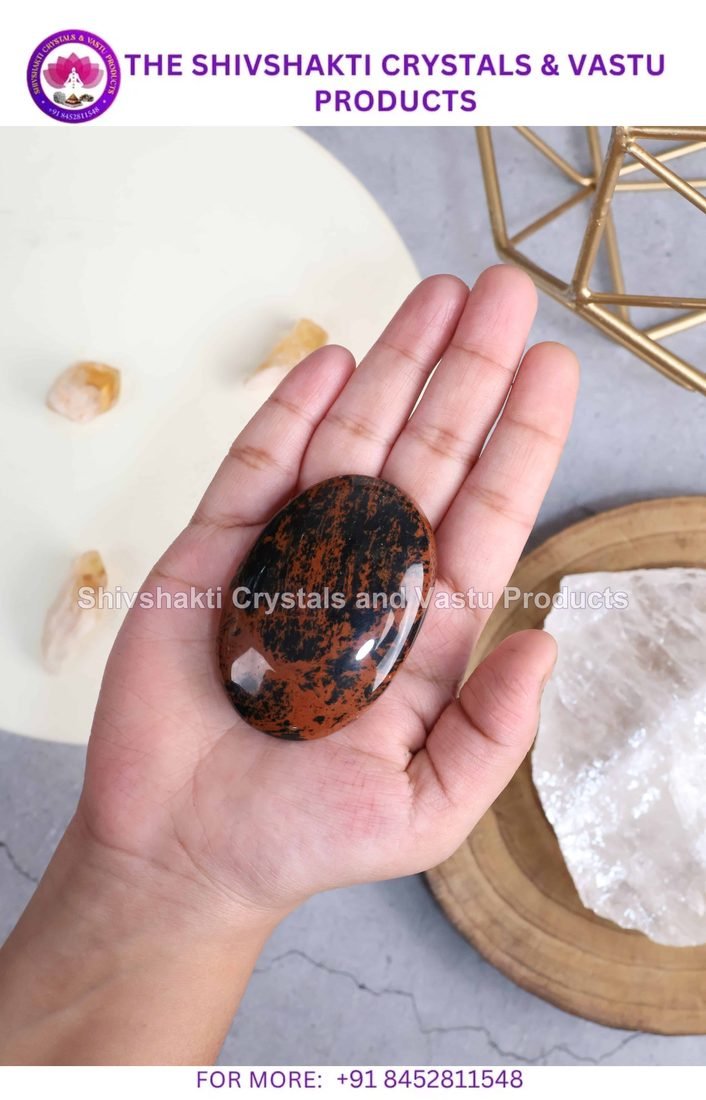Mahogany Obsidian Palm Stone