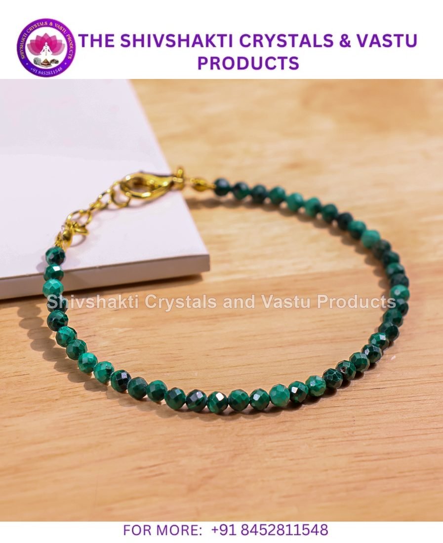 Malachite Faceted chain Bracelet 4mm