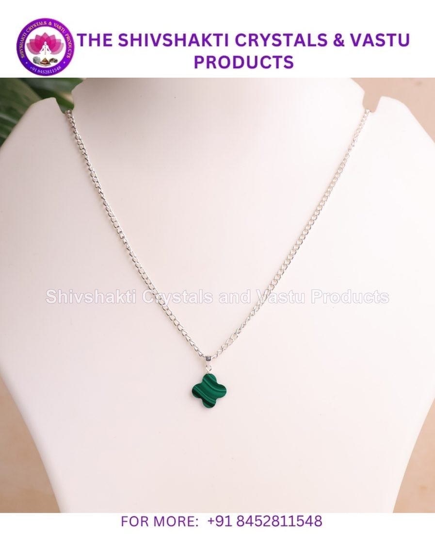 Malachite Flower Silver Pendant