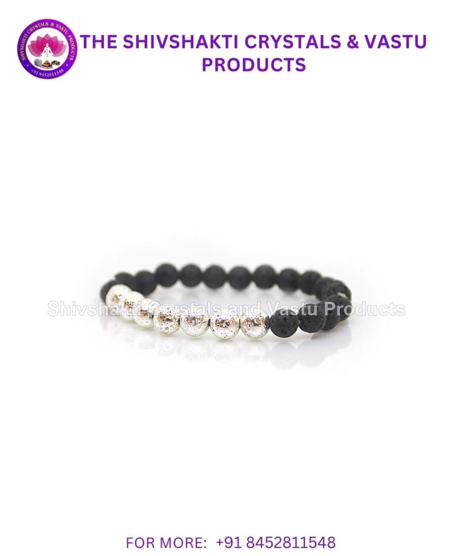 Metallic Lava Stone Bracelet 8 mm