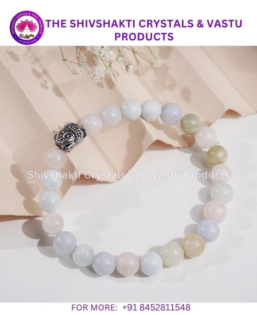 Morganite Buddha Bracelet 8 mm