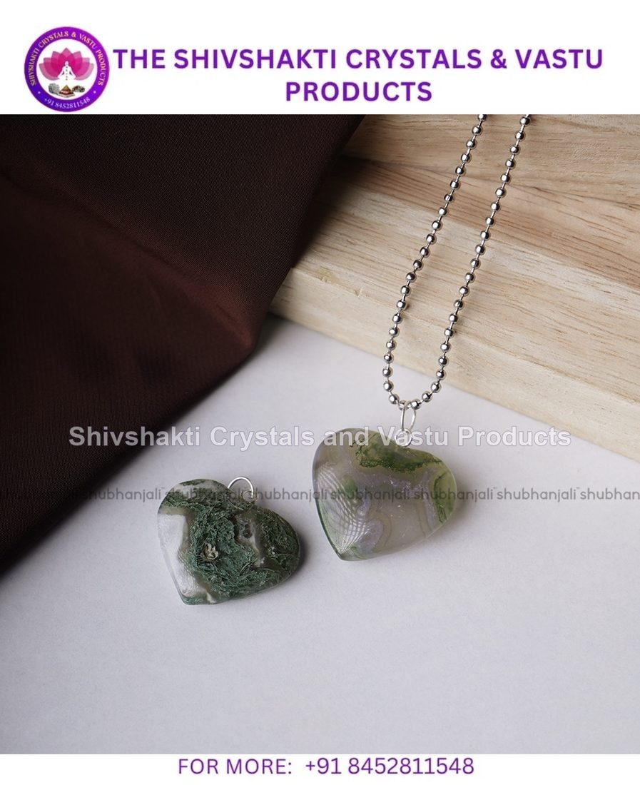 Moss Agate Heart Pendant